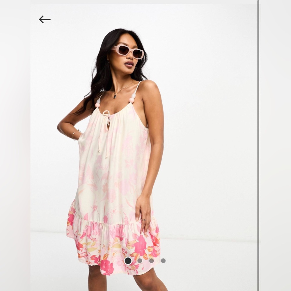 River Island floral, Tyne neck, mini slip dress